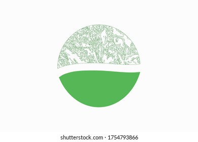 Ecological concept with green planet, eco friendly template, vector illustration