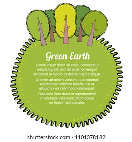 ecological concept template with trees. Green Eco Earth. Vector illustration