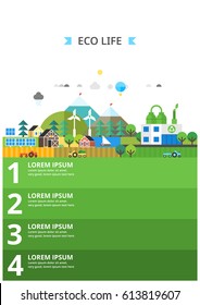 Ecological concept. Use of renewable energy sources. Agriculture. Recycling of waste.