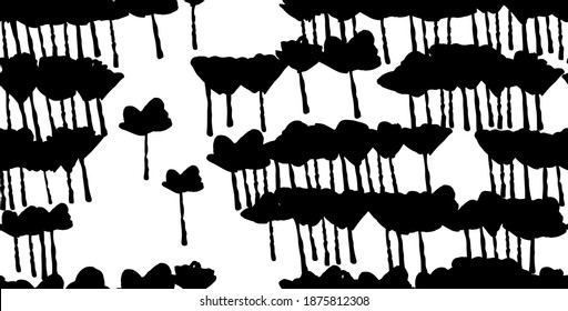 Ecological disaster vector illustration: deforestation of the Amazonian forests. destruction of the rainforest. Climate change, temperature increase. Vector seamless pattern. 