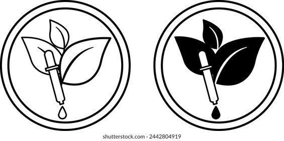 Ecological Dyes icons. Vector Round Badge, Sticker, Logo, Stamp, and Tag for Organic Product Packaging