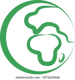 Ecological earth, icon illustration, vector on white background