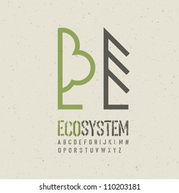 Ecological emblem template. Vector illustration, EPS10