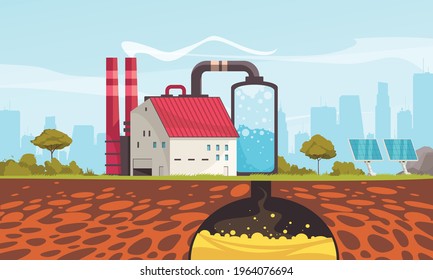 Ecological Energy Carbon Capture Technology Flat Stock Vector (Royalty ...