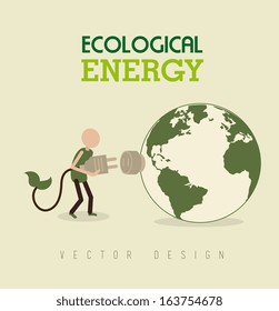 ecological energy design over beige  background vector illustration   