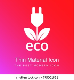 Ecological energy source red and pink gradient material white icon minimal design