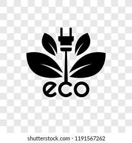 Ecological energy source vector icon isolated on transparent background, Ecological energy source transparency logo concept
