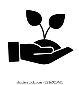 Icono del vector de glifo del entorno ecológico que puede modificarse fácilmente 

