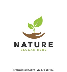 Ecological environment logo design. Natural care logo design