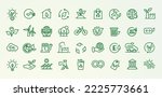 ecological environmental icon set 36 pcs esg, net zero, co2 eco green icon vector