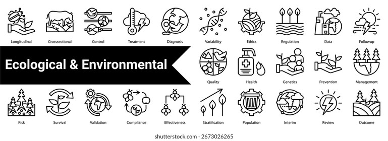Ecological and Environmental Icon Sheet Collection