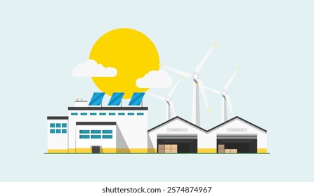 ecological factory. green energy. vector