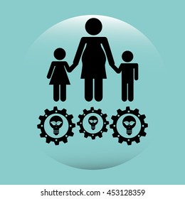 ecological family design, vector illustration eps10 graphic 