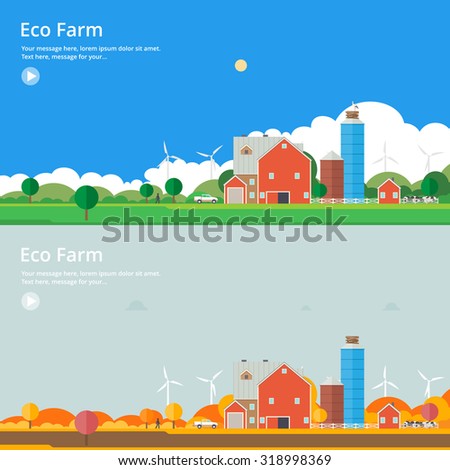 Ecological Farm in different seasons: summer - autumn