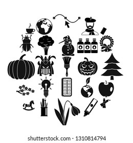 Ecological footprint icons set. Simple set of 25 ecological footprint vector icons for web isolated on white background