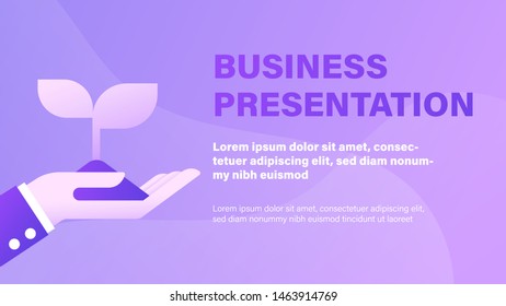 Ecological Friendly. Business Presentation Background with Illustration.