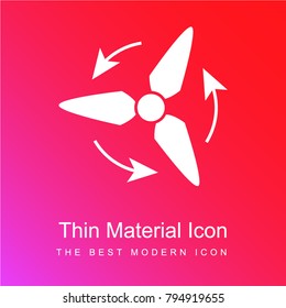 Ecological generator tool of rotatory fan red and pink gradient material white icon minimal design