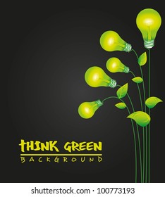 ecological green bulbs, plants representing