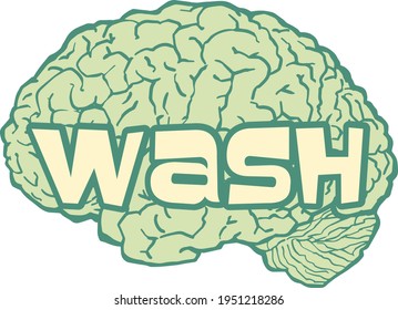 ecological green emblem for brainwashing