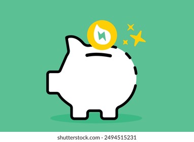 Ecological green finance bank and ecology illustration