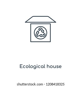 Ecological house concept line icon. Linear Ecological house concept outline symbol design. This simple element illustration can be used for web and mobile UI/UX.