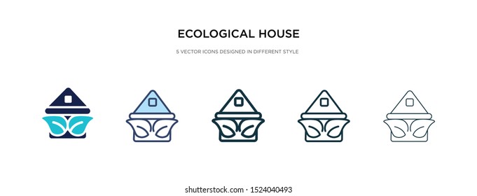 ecological house icon in different style vector illustration. two colored and black ecological house vector icons designed in filled, outline, line and stroke style can be used for web, mobile, ui