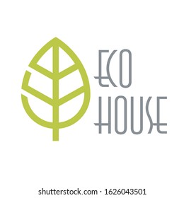Ecological house icon. Vector design element