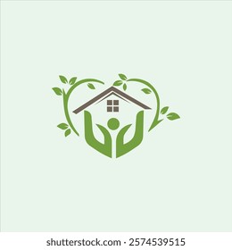 Ecological house logo design eps