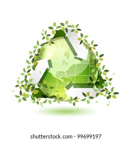 Ecological icon of earth, vector illustration, eps10