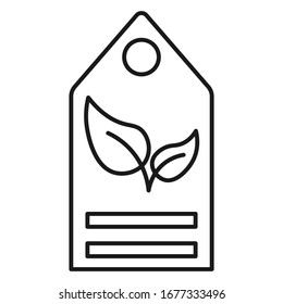 Ecological icon. Eco friendly tag. Isolated on white background. Vector illustration.