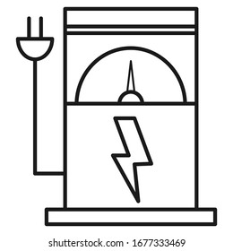 Ecological icon. Electric car refueling. Isolated on white background. Vector illustration.