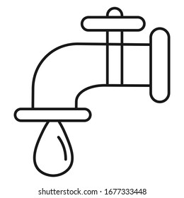 Ecological icon. Faucet with a drop of water. Isolated on white background. Vector illustration.