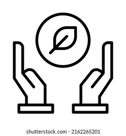 Ecological Icon. Line Art Style Design Isolated On White Background