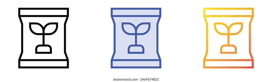 icono ecológico. Diseño de estilo de relleno lineal, azul y degradado aislado sobre fondo blanco