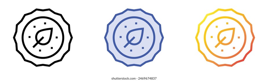 ecological icon. Linear, Blue Fill and Gradient Style Design Isolated On White Background