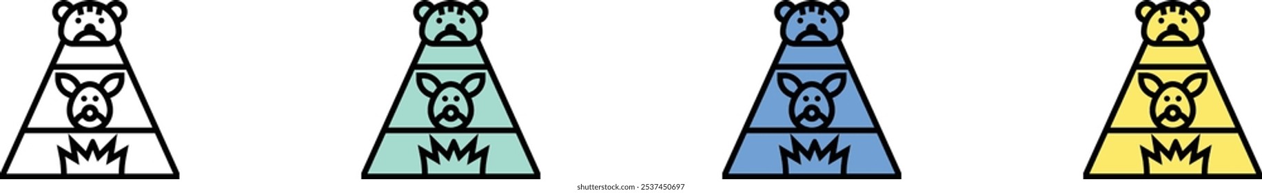 ecological icon. Outline, Green, Blue and Yellow Style Design Isolated On White Background
