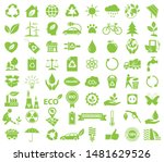 ecological icon set, green vector environment, energy sign and symbol concept on white background