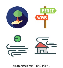 ecological icon set. vector set about reforestation, panel and wind icons set.