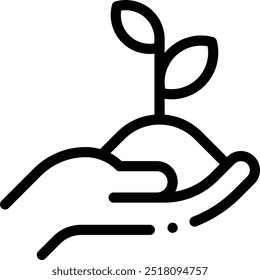 Icono ecológico. Diseño De Estilo Lineal Delgado Aislado Sobre Fondo Blanco