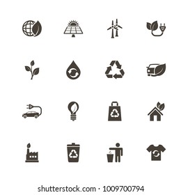 Ecological icons. Perfect black pictogram on white background. Flat simple vector icon.