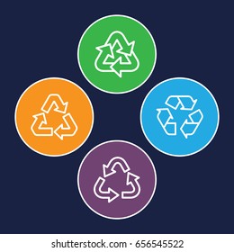 Ecological icons set. set of 4 ecological outline icons such as