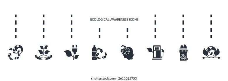 Ecological icons set isolated on White Background Flat style design