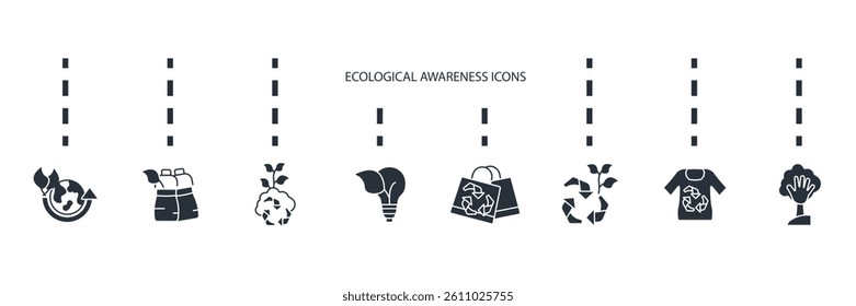 Ecological icons set isolated on White Background Flat style design