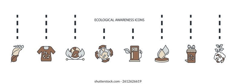 Ecological icons set isolated on White Background Flat style design