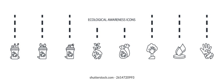 Ecological icons set isolated on White Background Flat style design