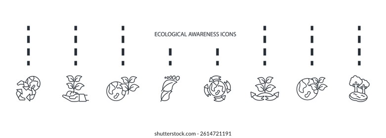 Ecological icons set isolated on White Background Flat style design