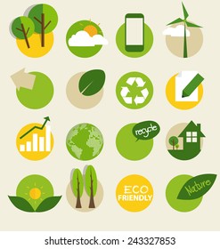 Ecological Icons. Vector illustration.