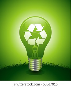 Ecological idea green lightbulb