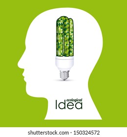 ecological idea over green background vector illustration 
