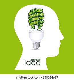 ecological idea over green background vector illustration 